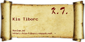 Kis Tiborc névjegykártya